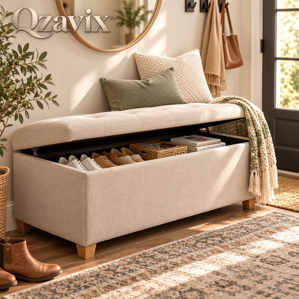Qzavix™ Cozy Storage Ottoman Bench
