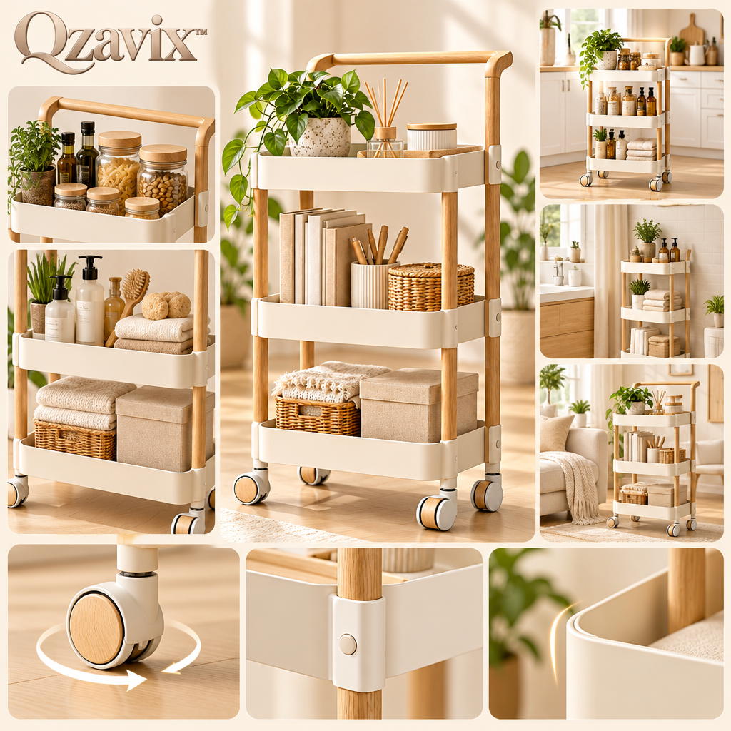 Qzavix™ Nordic Rolling Storage Cart