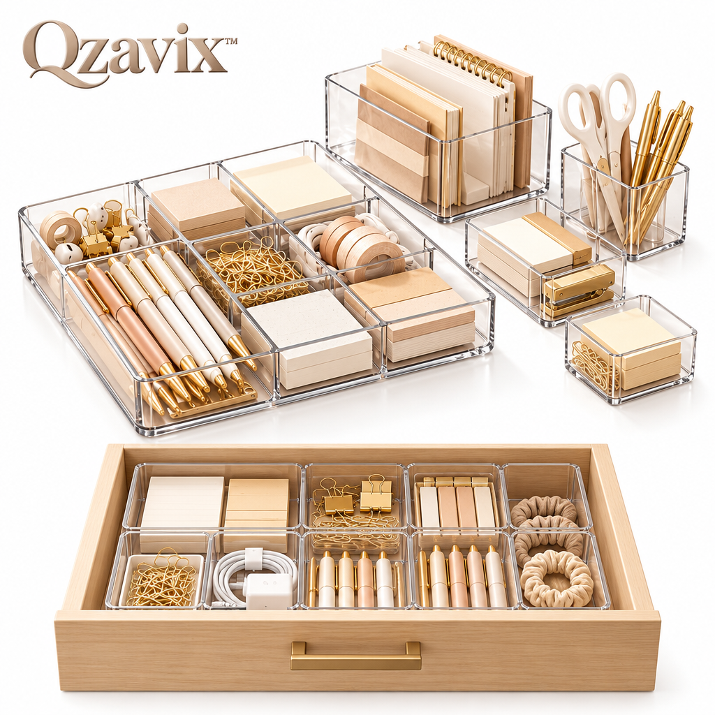 Qzavix™ Desktop Drawer Organizer Set
