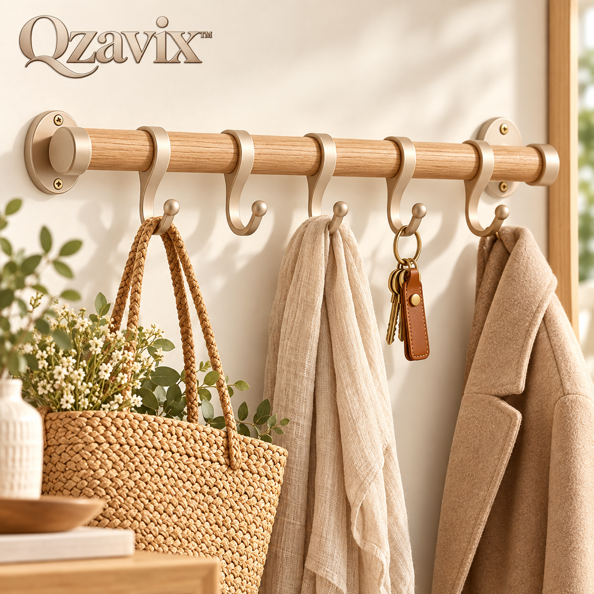 Qzavix™ Minimalist Wall Hook Rail System