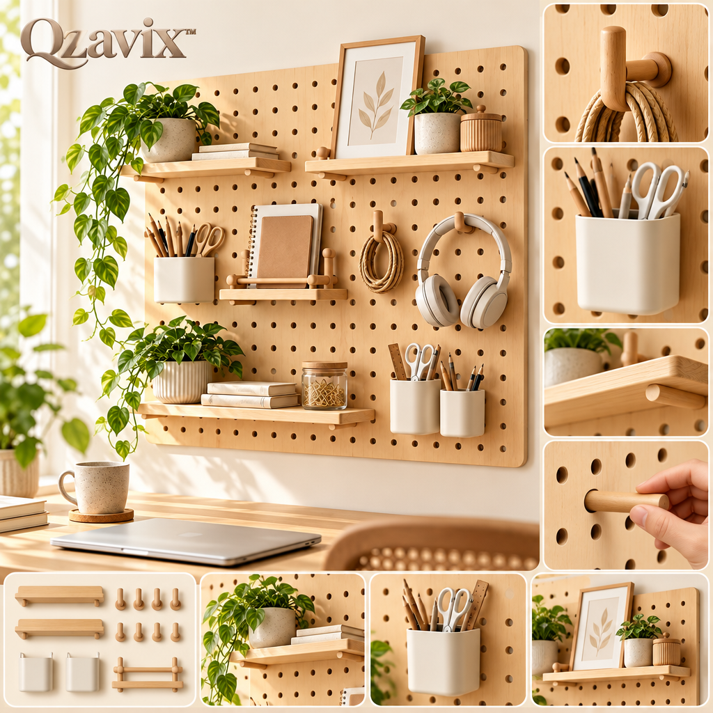 Qzavix™ Modular Wall Pegboard Organizer