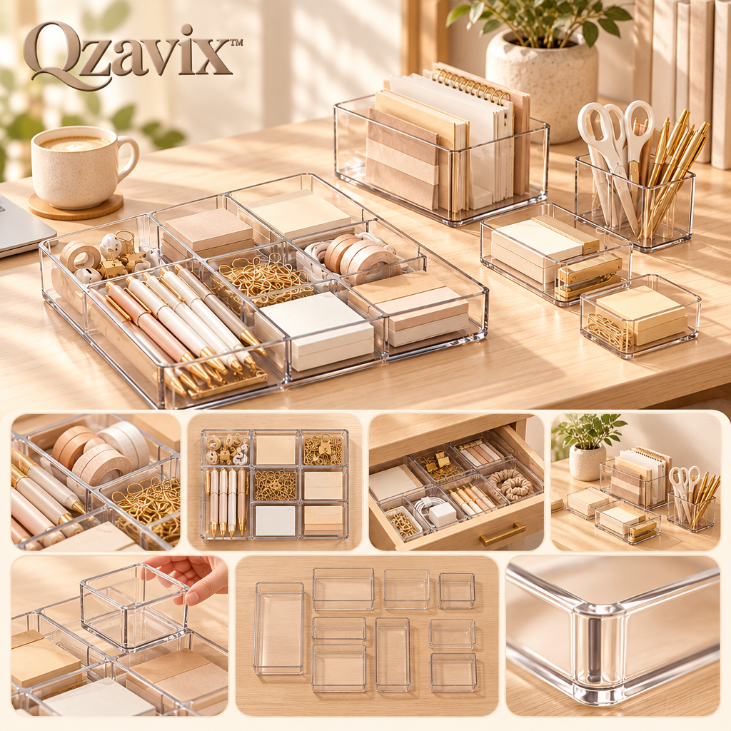 Qzavix™ Desktop Drawer Organizer Set