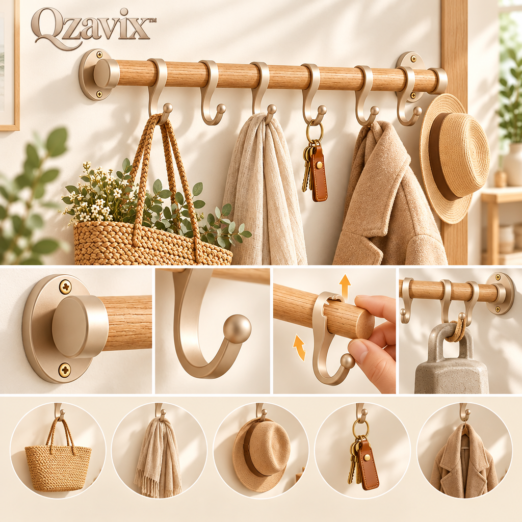 Qzavix™ Minimalist Wall Hook Rail System