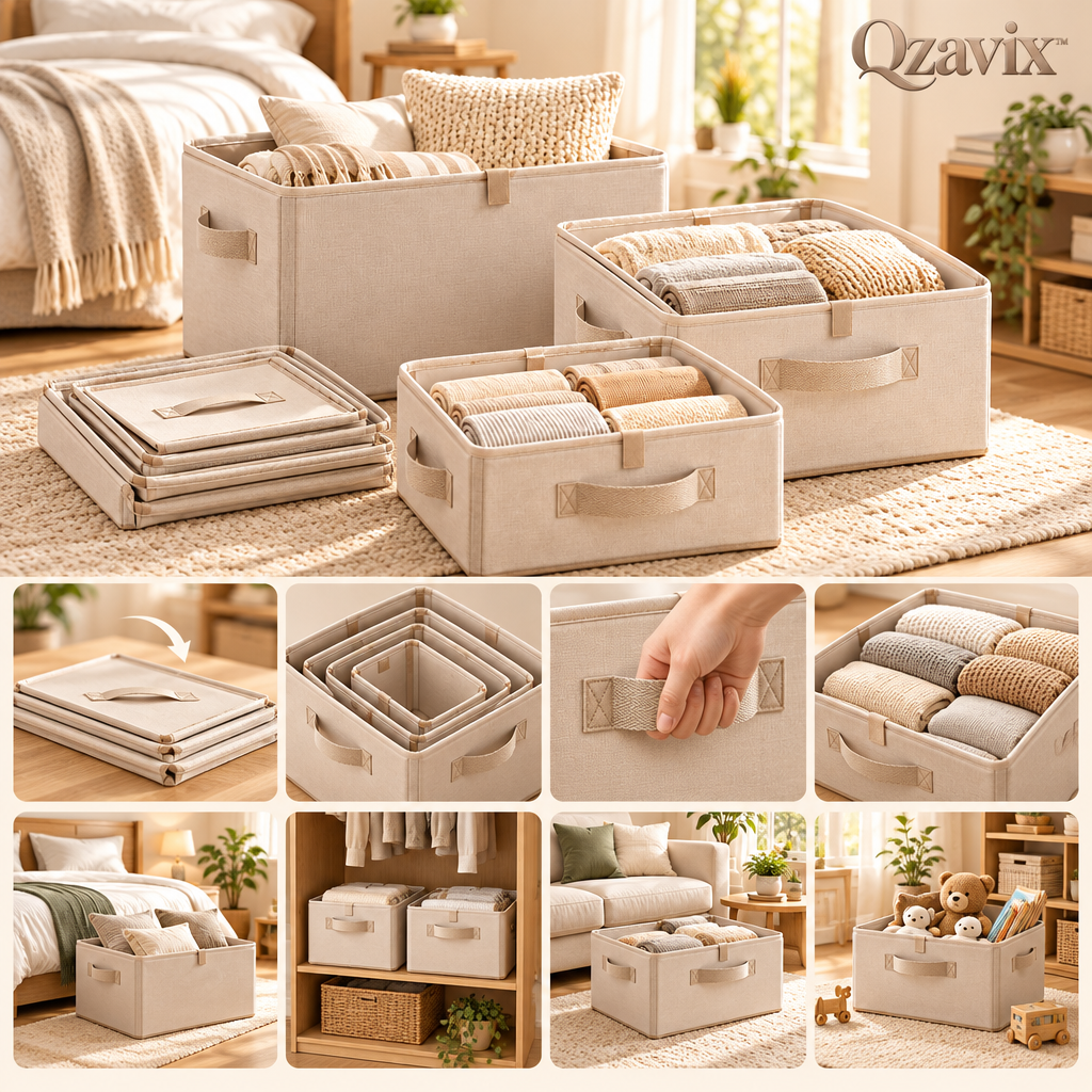 Qzavix™ Foldable Nesting Storage Boxes