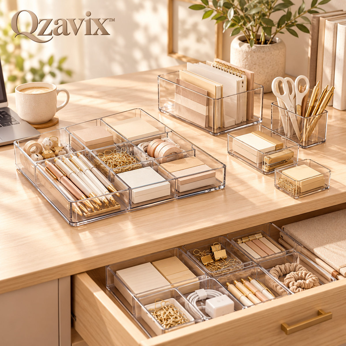 Qzavix™ Desktop Drawer Organizer Set