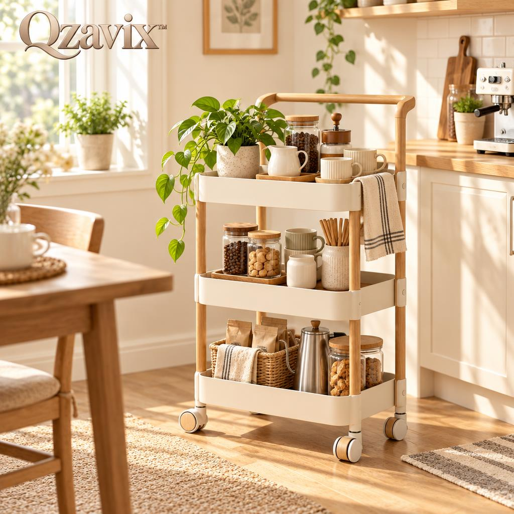 Qzavix™ Nordic Rolling Storage Cart